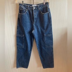 Twink for Simons Vison Cargo Wide Leg Mid Wash Jeans Size 30 NWT